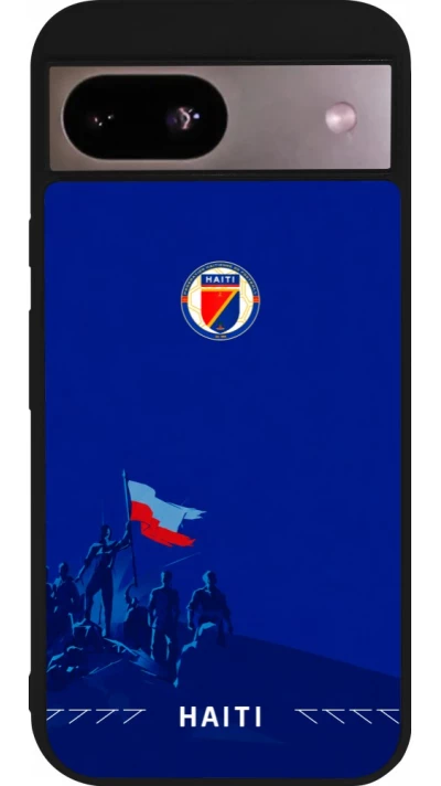 Coque Google Pixel 8a - Silicone rigide noir Maillot de football Haiti 2026 personnalisable