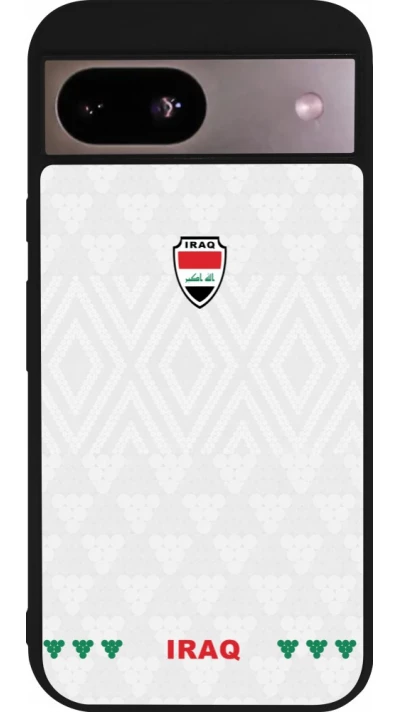 Coque Google Pixel 8a - Silicone rigide noir Maillot de football Irak 2026 personnalisable