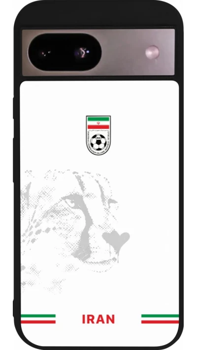 Coque Google Pixel 8a - Silicone rigide noir Maillot de football Iran 2026 personnalisable
