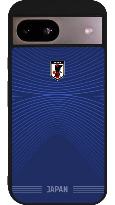 Coque Google Pixel 8a - Silicone rigide noir Maillot de football Japon 2026 personnalisable