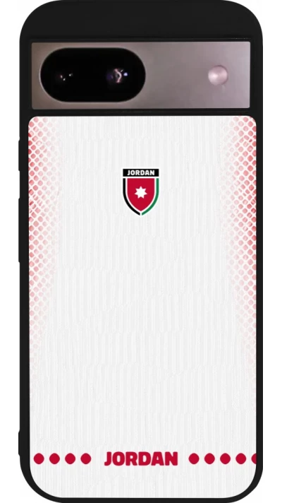 Coque Google Pixel 8a - Silicone rigide noir Maillot de football Jordanie 2026 personnalisable