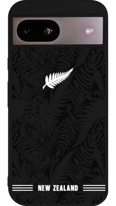 Coque Google Pixel 8a - Silicone rigide noir Maillot de football Nouvelle-Zélande 2026 personnalisable