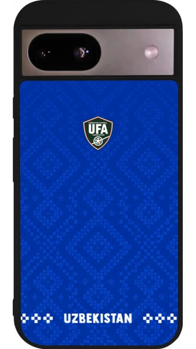 Coque Google Pixel 8a - Silicone rigide noir Maillot de football Ouzbékistan 2026 personnalisable