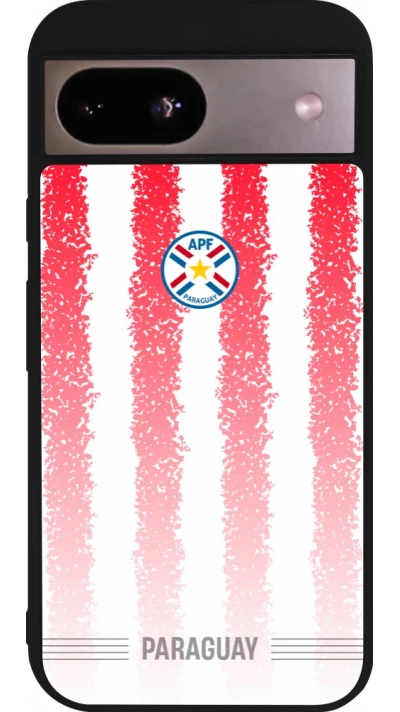 Coque Google Pixel 8a - Silicone rigide noir Maillot de football Paraguay 2026 personnalisable