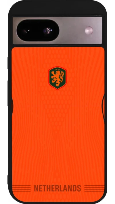 Coque Google Pixel 8a - Silicone rigide noir Maillot de football Pays-Bas 2026 personnalisable