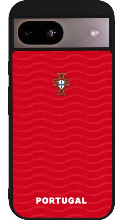 Coque Google Pixel 8a - Silicone rigide noir Maillot de football Portugal 2026 personnalisable