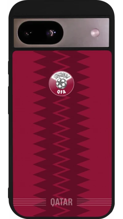 Coque Google Pixel 8a - Silicone rigide noir Maillot de football Qatar 2026 personnalisable