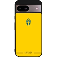 Google Pixel 8a Case Hülle - Silikon schwarz Schweden 2026 personalisierbares Fussballtrikot