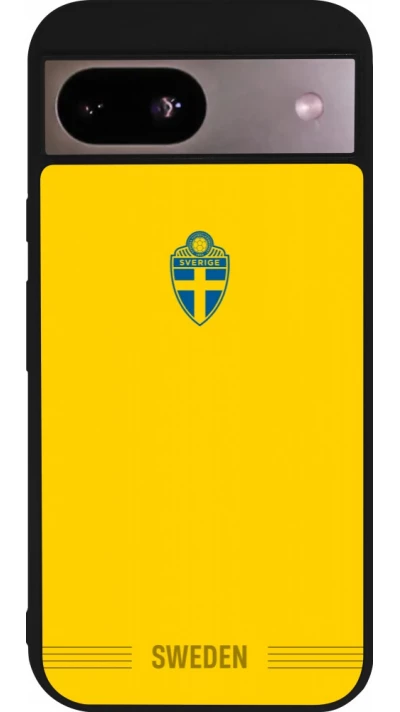 Coque Google Pixel 8a - Silicone rigide noir Maillot de football Suède 2026 personnalisable