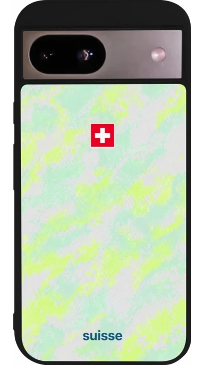 Coque Google Pixel 8a - Silicone rigide noir Maillot de football Suisse Away 2026 personnalisable