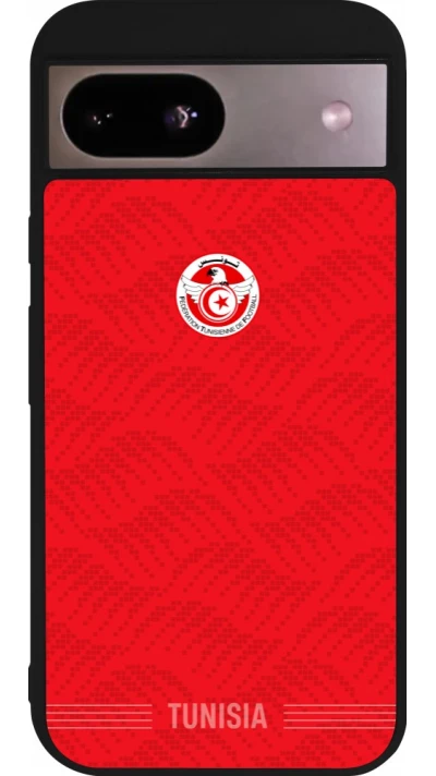 Coque Google Pixel 8a - Silicone rigide noir Maillot de football Tunisie 2026 personnalisable