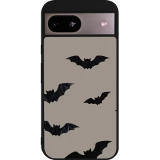 Coque Google Pixel 8a - Silicone rigide noir Halloween 2026 Bats