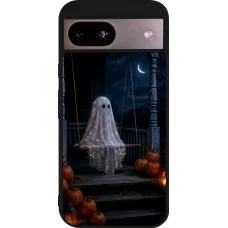 Google Pixel 8a Case Hülle - Silikon schwarz Halloween 2026 Ghost on a swing