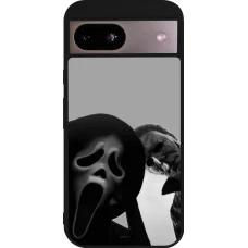 Coque Google Pixel 8a - Silicone rigide noir Halloween 2026 Scream and Michael Myers