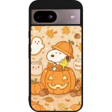 Coque Google Pixel 8a - Silicone rigide noir Halloween 2026 Snoopy Halloween