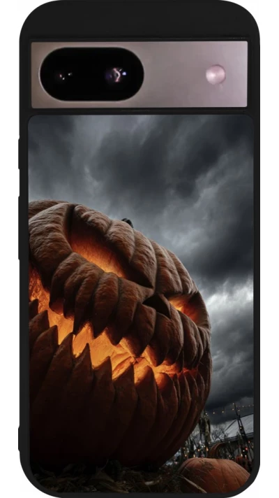 Coque Google Pixel 8a - Silicone rigide noir Halloween 2026 The Wicked Pumpkin
