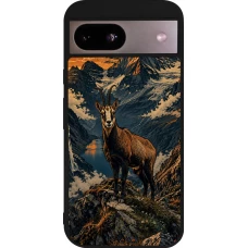 Coque Google Pixel 8a - Silicone rigide noir Linocut Chamois