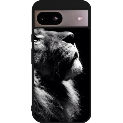 Google Pixel 8a Case Hülle - Silikon schwarz Lion looking up