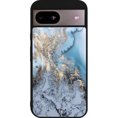 Google Pixel 8a Case Hülle - Silikon schwarz Marble 04