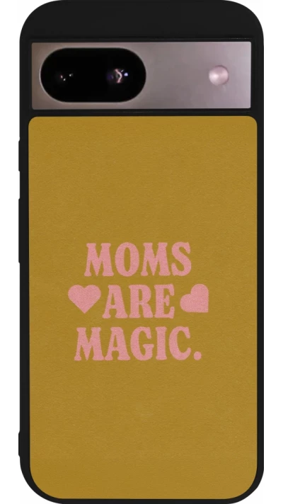 Coque Google Pixel 8a - Silicone rigide noir Mom 2026 Are Magic