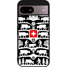 Coque Google Pixel 8a - Silicone rigide noir Poya Suisse 3 noir