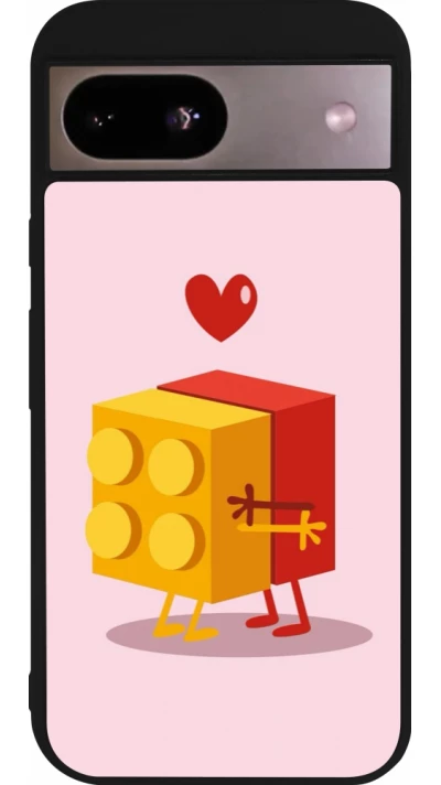 Coque Google Pixel 8a - Silicone rigide noir Saint Valentines Day 26 Puzzle