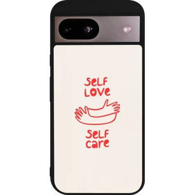 Google Pixel 8a Case Hülle - Silikon schwarz Saint Valentines Day 26 Self love self care