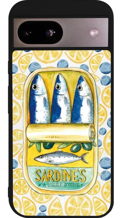Google Pixel 8a Case Hülle - Silikon schwarz Sardines in oil 2026