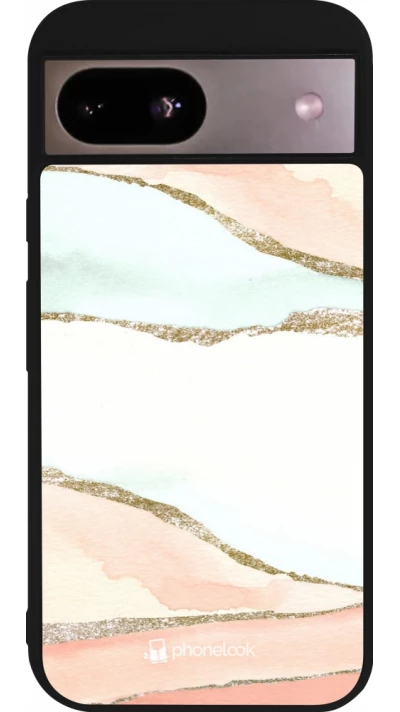 Google Pixel 8a Case Hülle - Silikon schwarz Shimmering Orange