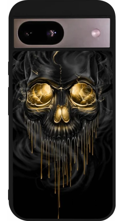 Google Pixel 8a Case Hülle - Silikon schwarz Skull 02