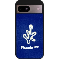 Coque Google Pixel 8a - Silicone rigide noir Vitamin sea Summer 2026