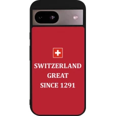 Coque Google Pixel 8a - Silicone rigide noir Switzerland Great Since 1291