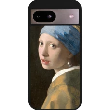 Coque Google Pixel 8a - Silicone rigide noir Tableau art - La Jeune fille à la perle - Johannes Vermeer