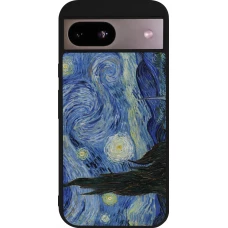 Coque Google Pixel 8a - Silicone rigide noir Tableau art - La Nuit étoilée - Van Gogh