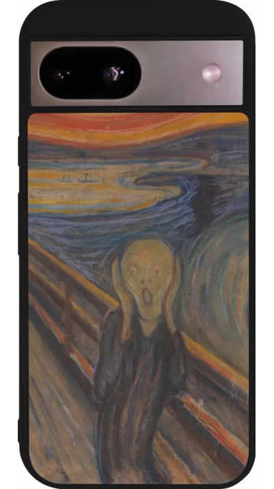 Coque Google Pixel 8a - Silicone rigide noir Tableau art - Le Cri - Edvard Munch