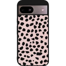 Coque Google Pixel 8a - Silicone rigide noir Wild Leopard Pink