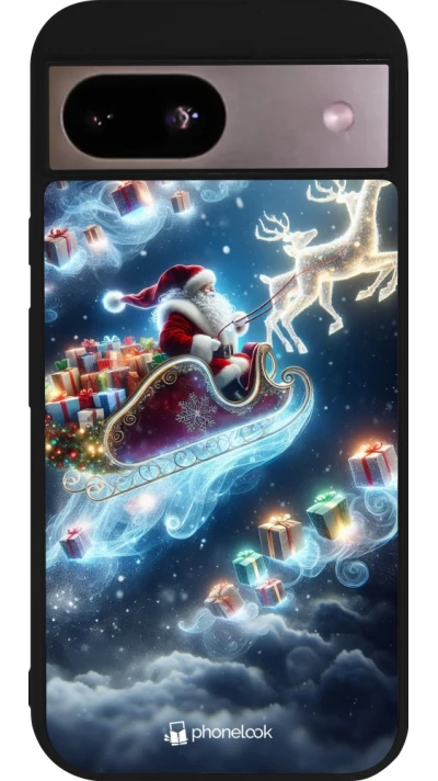 Google Pixel 8a Case Hülle - Silikon schwarz Weihnachten 2023 Verzauberter Weihnachtsmann