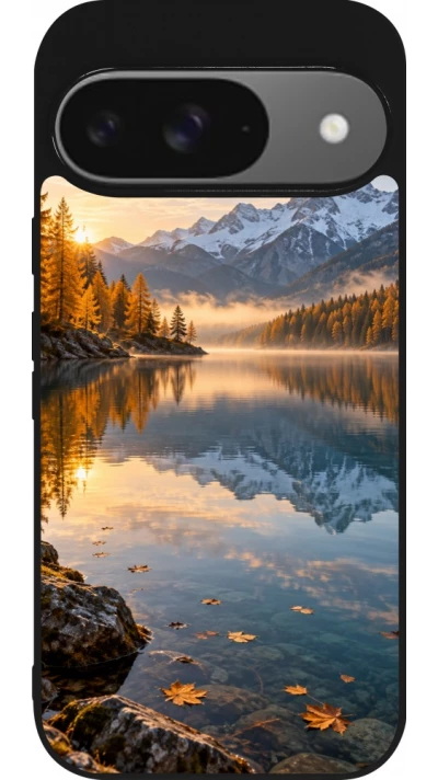 Coque Google Pixel 9 / Pixel 9 Pro - Silicone rigide noir Autumn 26 Autumn lake