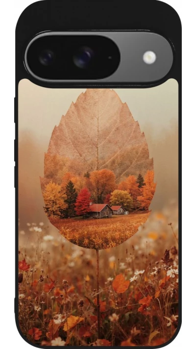 Coque Google Pixel 9 / Pixel 9 Pro - Silicone rigide noir Autumn 26 Autumn leaf