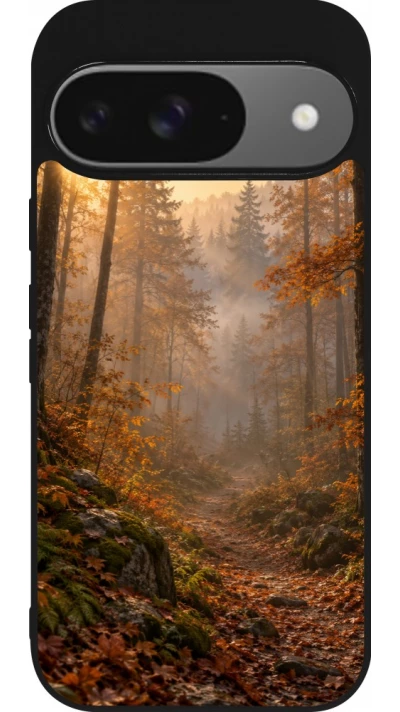 Coque Google Pixel 9 / Pixel 9 Pro - Silicone rigide noir Autumn 26 Autumn walk