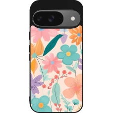 Coque Google Pixel 9 / Pixel 9 Pro - Silicone rigide noir Easter 2024 spring flowers