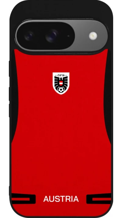 Google Pixel 9 / Pixel 9 Pro Case Hülle - Silikon schwarz O?sterreich 2026 personalisierbares Fussballtrikot