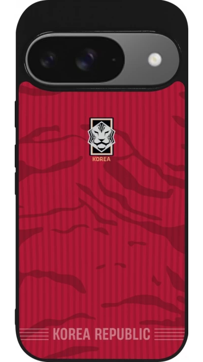 Google Pixel 9 / Pixel 9 Pro Case Hülle - Silikon schwarz Südkorea 2026 personalisierbares Fussballtrikot