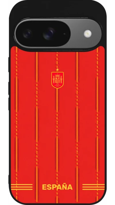 Google Pixel 9 / Pixel 9 Pro Case Hülle - Silikon schwarz Spanien 2026 personalisierbares Fussballtrikot