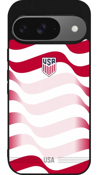 Google Pixel 9 / Pixel 9 Pro Case Hülle - Silikon schwarz Vereinigten Staaten 2026 personalisierbares Fussballtrikot