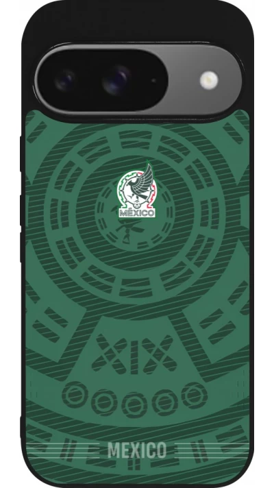 Google Pixel 9 / Pixel 9 Pro Case Hülle - Silikon schwarz Mexiko 2026 personalisierbares Fussballtrikot