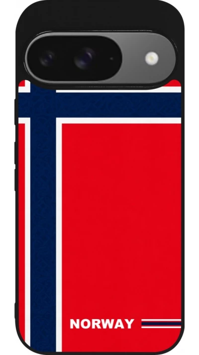 Google Pixel 9 / Pixel 9 Pro Case Hülle - Silikon schwarz Norwegen 2026 personalisierbares Fussballtrikot