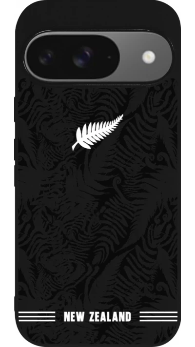 Google Pixel 9 / Pixel 9 Pro Case Hülle - Silikon schwarz Neuseeland 2026 personalisierbares Fussballtrikot