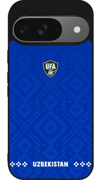 Google Pixel 9 / Pixel 9 Pro Case Hülle - Silikon schwarz Usbekistan 2026 personalisierbares Fussballtrikot