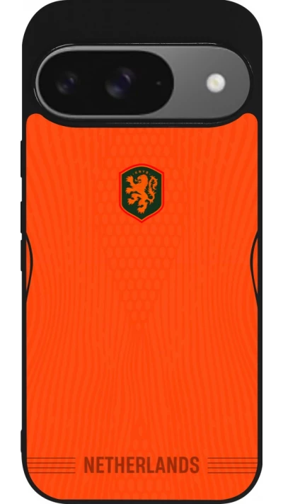 Google Pixel 9 / Pixel 9 Pro Case Hülle - Silikon schwarz Niederlande 2026 personalisierbares Fussballtrikot